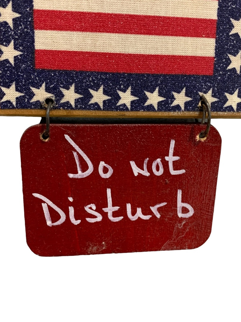 Do Not Disturb and God Bless America Doorknob Reversible Hanger