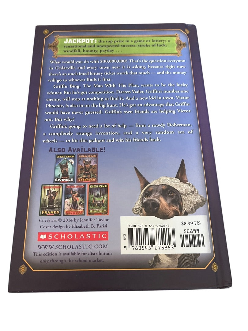 Lot of 3 Gordon Korman Showoff Jackpot Zoobreak Scholastic Hardback