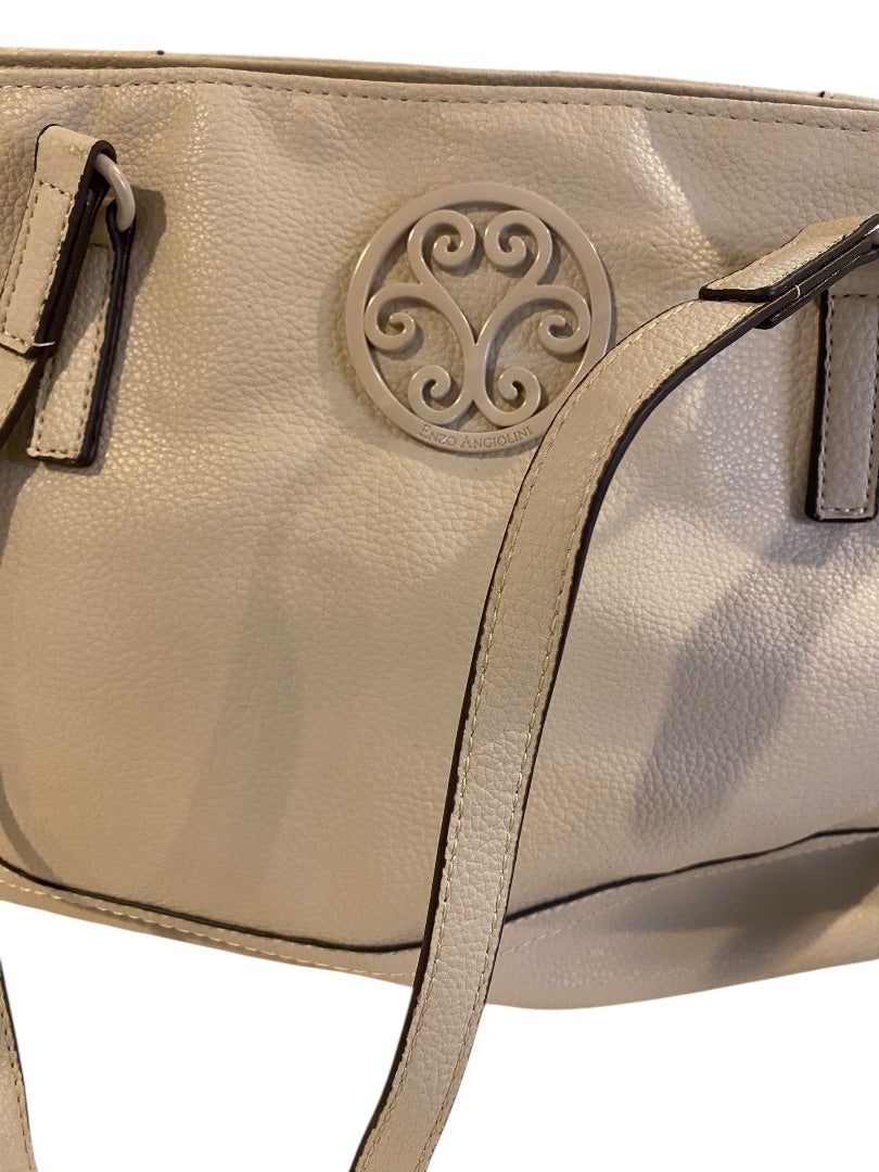 Enzo Angiolini Tote Shoulderbag Vegan Leather Beige Pebbled