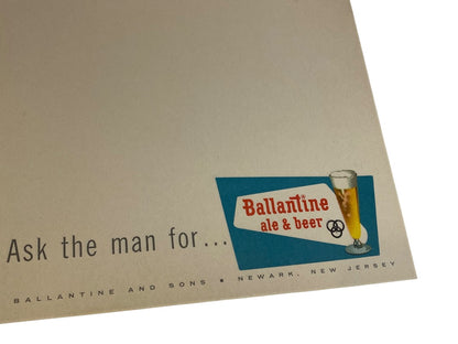 Vintage Ballantine and Heineken Beer Menu Sheet 10 Papers 10.75 x 7 Inch Inserts