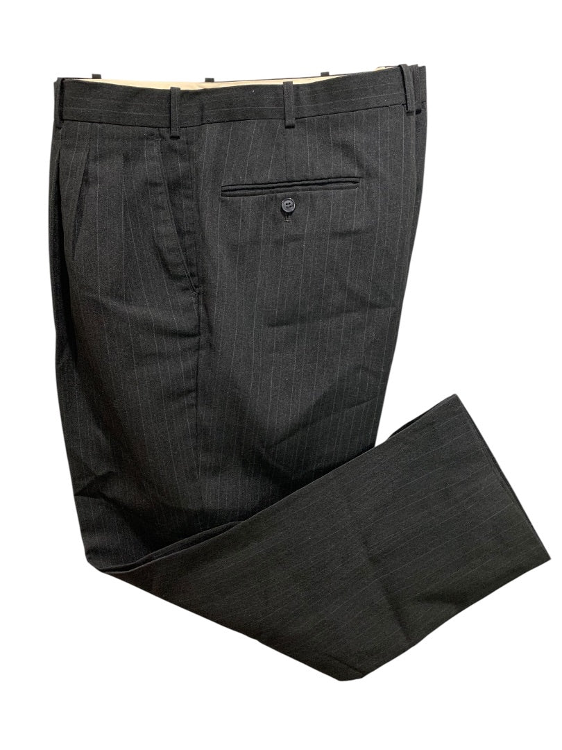 42R Vanetti Mens Black Pinstripe Suit Dress Pants 30 Inch Inseam