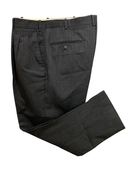 42R Vanetti Mens Black Pinstripe Suit Dress Pants 30 Inch Inseam