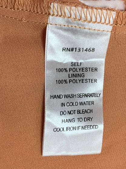 Small Vici Womens Satin Long Sleeve Dress Banded Waist Goldy Orange Color
