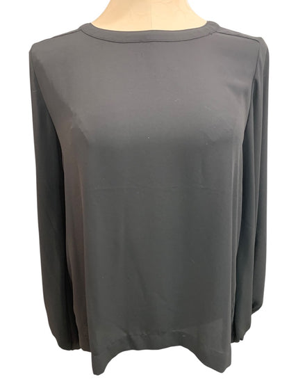 XS Loft Womens Black Blouse Shirt Long Banded Sleeve