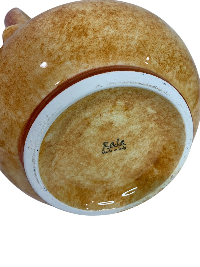 Rale Italian Pottery Pitcher Yellow Gold Rust 8 Inch