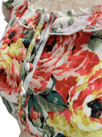 Small Abercrombie & Fitch Womens New Crop Top Peasant Floral