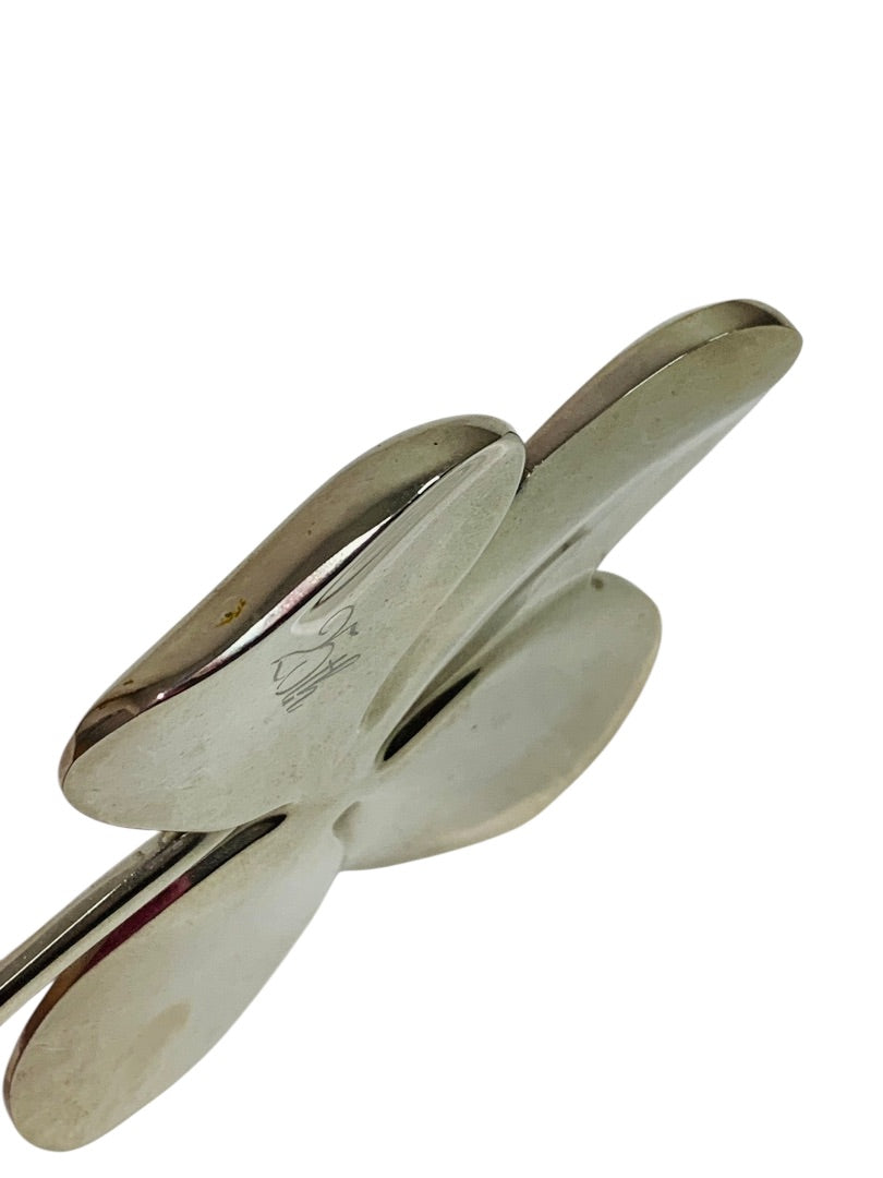 Silvertone Metal 4 Leaf Clover 25th Anniversary Commemorative 4.5"