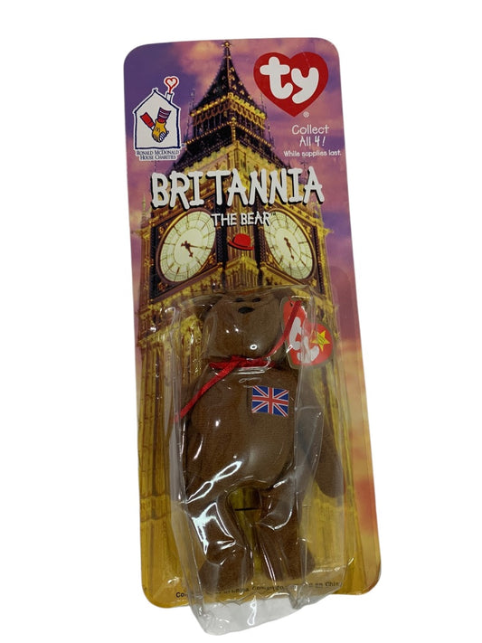 1999 McDonalds Brittania The Bear Ty Beanie 5.5" with Package