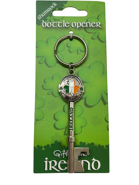 Ireland Souvenir Keyring Keychain Bottle Opener Shamrock New