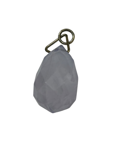 Acrylic Lavender Pendant Faceted Silvertone Jump Ring .75"