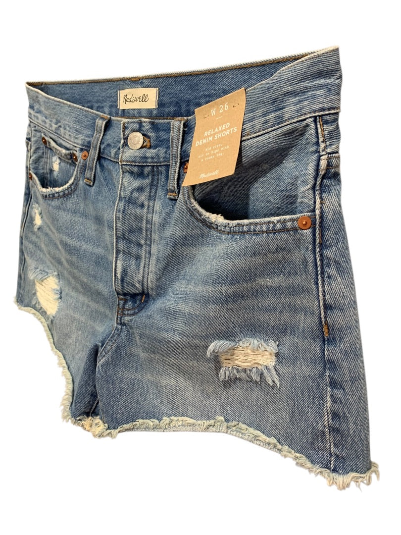 Size 26 Madewell New Womens Denim Jean Shorts Button Fly Relaxed Mid Rise