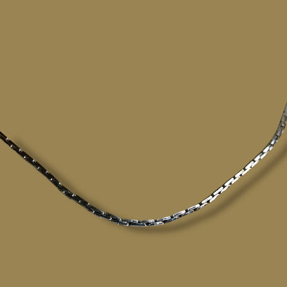 Silvertone Box Chain Necklace 24 Inch Spring Clasp