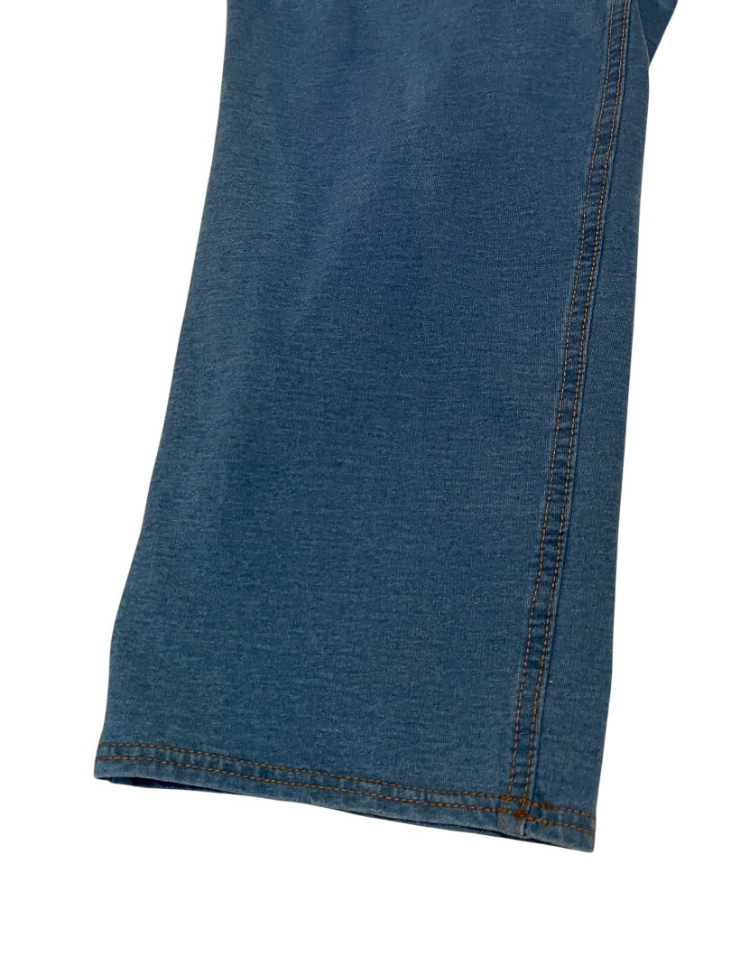 5X Catherines Pull On Elastic Waist Knit Jeans Pockets Blue New