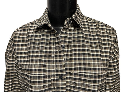 XXS Everlane Button Up Shirt Womens Oversize Collared Plaid Cotton Shirt