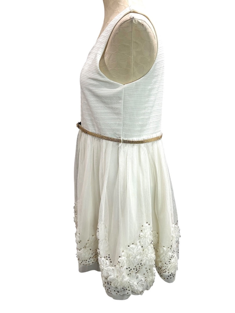 Size 20.5 Knit Works Girls Dressy Jacket and Dress  White Gold