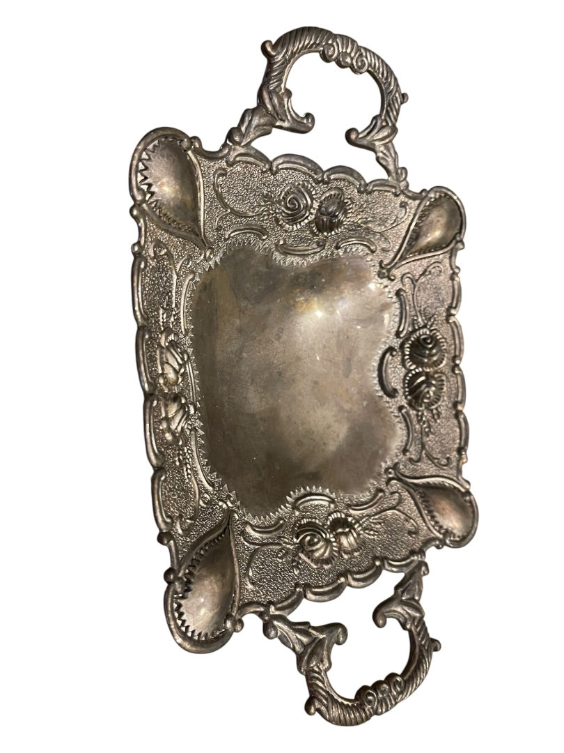 Godinger Silver Art Co 8" Footed Dish With Handles Silverplate