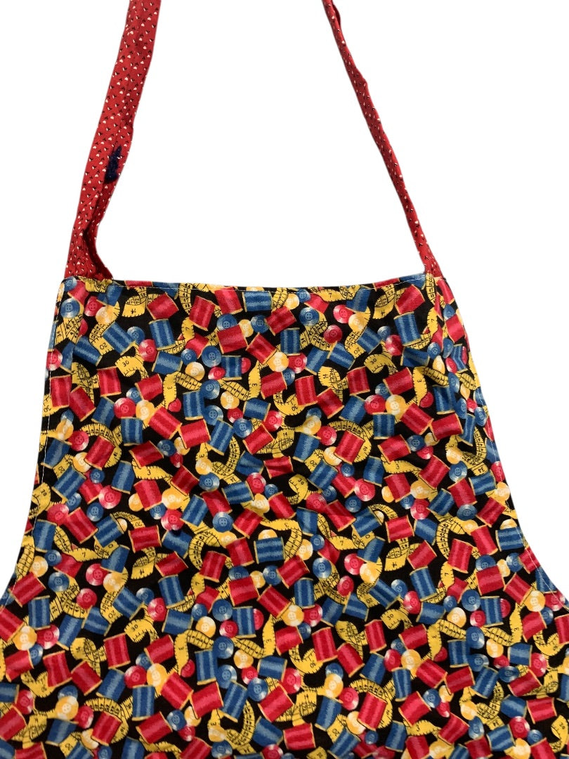 Vintage Bib Apron Garden Theme Pocket Faced Sewing Theme