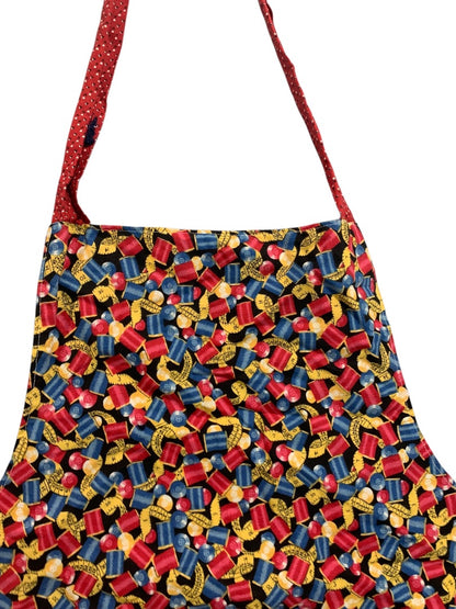 Vintage Bib Apron Garden Theme Pocket Faced Sewing Theme