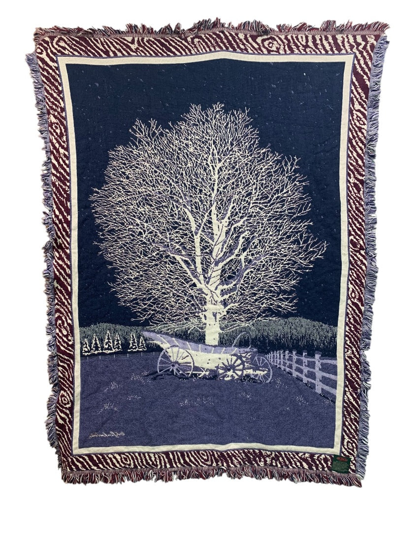 Vintage Woven Throw Blanket Bob Timberlake Winter 66" x 50"