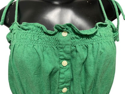 XXL Universal Thread Smocked Button Down Spaghetti Strap Dress Green