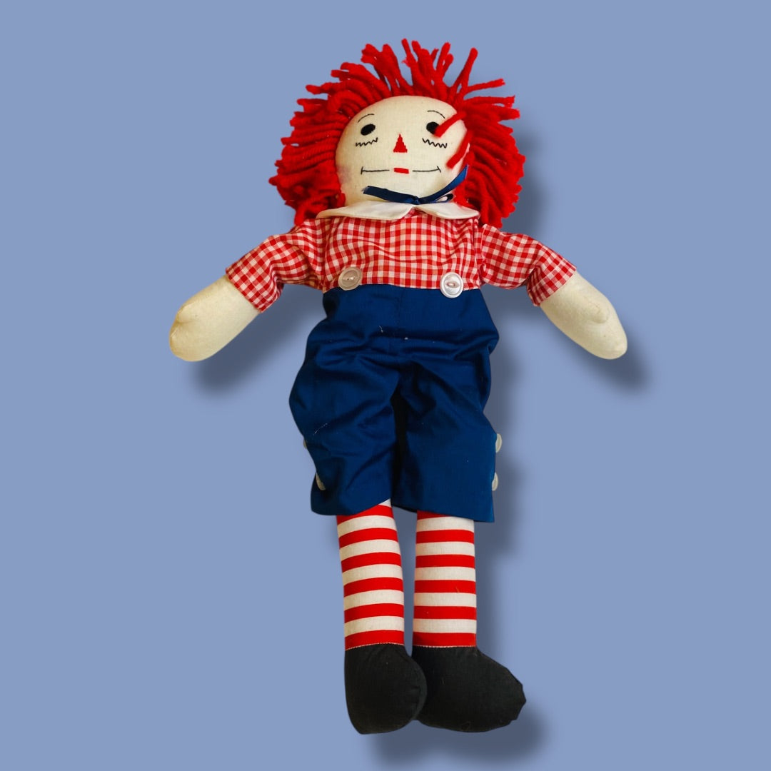 Vintage Handmade Raggedy Andy Rag Doll 15" Classic