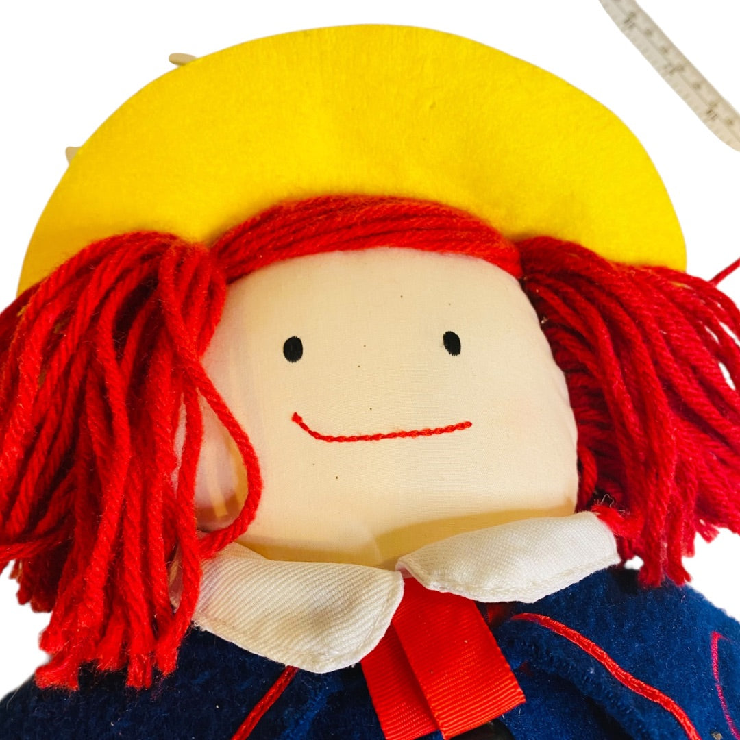 1996 Madeline by Eden Cloth Rag Doll 19" Dress Navy Coat