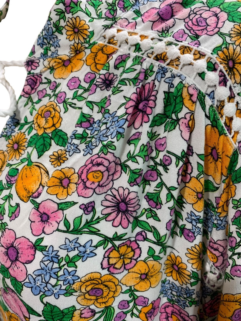 Large Crown & Ivy Long Sleeve Boho Shift Dress Floral Print Soft