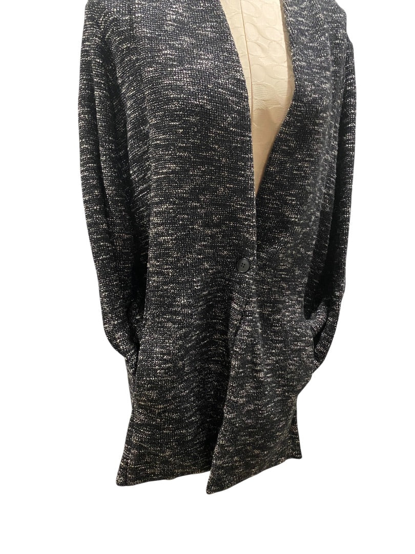 1X Eileen Fisher Woman Tweedy Knit Jacket Cardigan Pockets Tunic Length