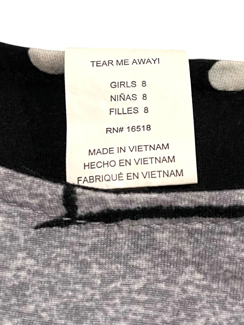 Size 8 Emily West Girls Reversible Tshirt Dress Polka Dot Graphic