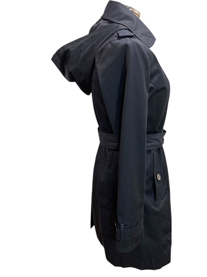 XS Michael Kors Womens Navy Blue Trench Coat with Removable Lining
