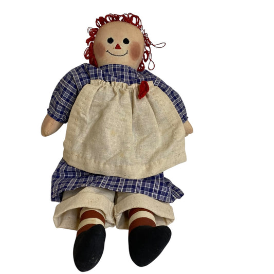 1985 Raggedy Ann Rag Doll Handmade Country Rustic Style 16"