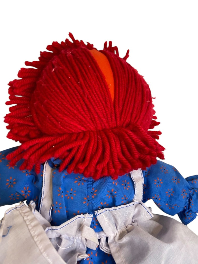 Vintage Raggedy Ann Rag Doll 18" Button Eyes Embroidered Face