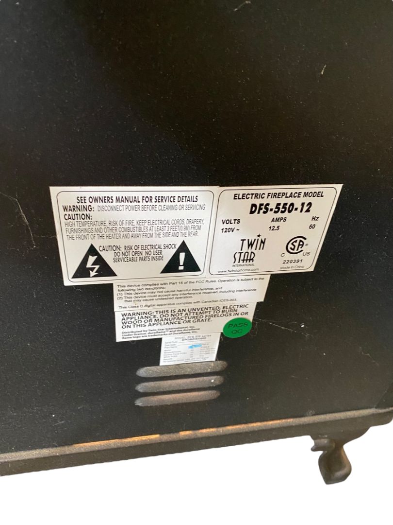 Duraflame Electric Fireplace Model DFS-550-12 Space Heater