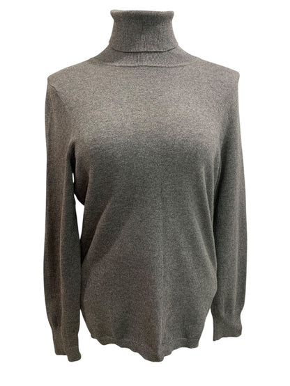 Medium Talbots Womens Gray Turtleneck Sweater Cotton Blend