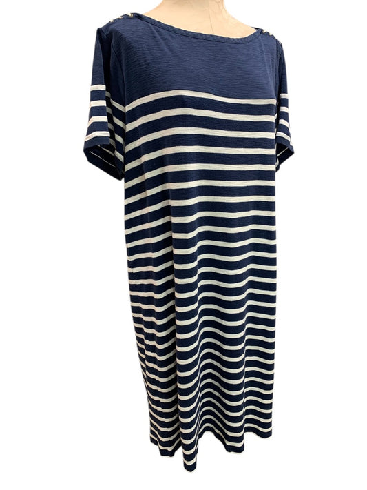 3X Lauren Jeans Co.  Pullover Striped Tshirt Dress Navy White Cotton