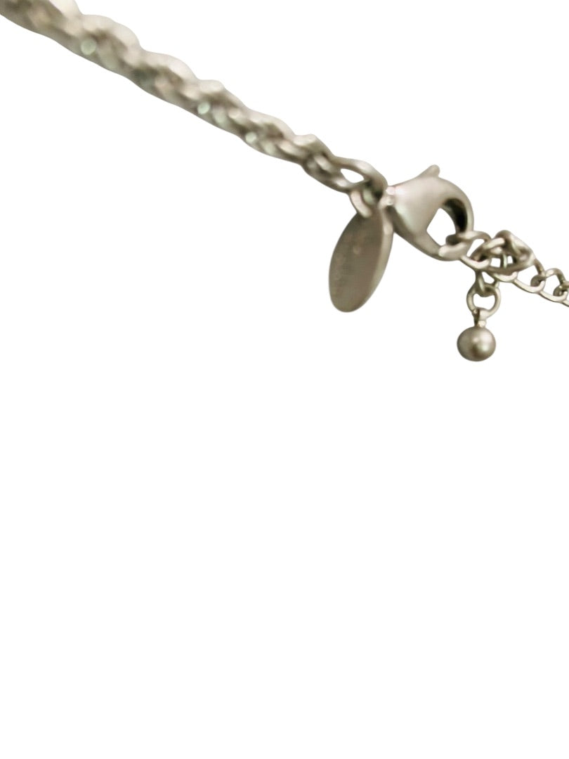 Lia Sophia Silvertone 5" Tassel Necklace 30" Lobster Clasp Sparkle Faux Pearl