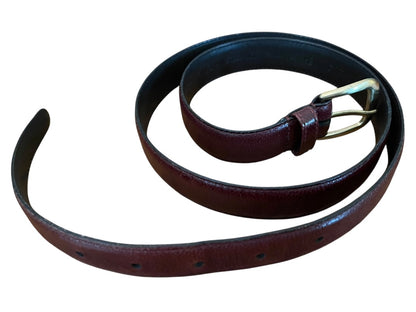 Size 36 Henry Grethel Leather Belt Goldtone Hardware .75" Width Burgundy