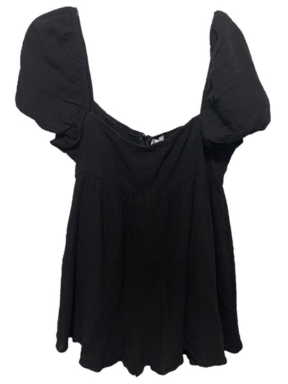 Size 12 Princess Polly 100% Cotton Lorna Romper Black New Off Shoulder