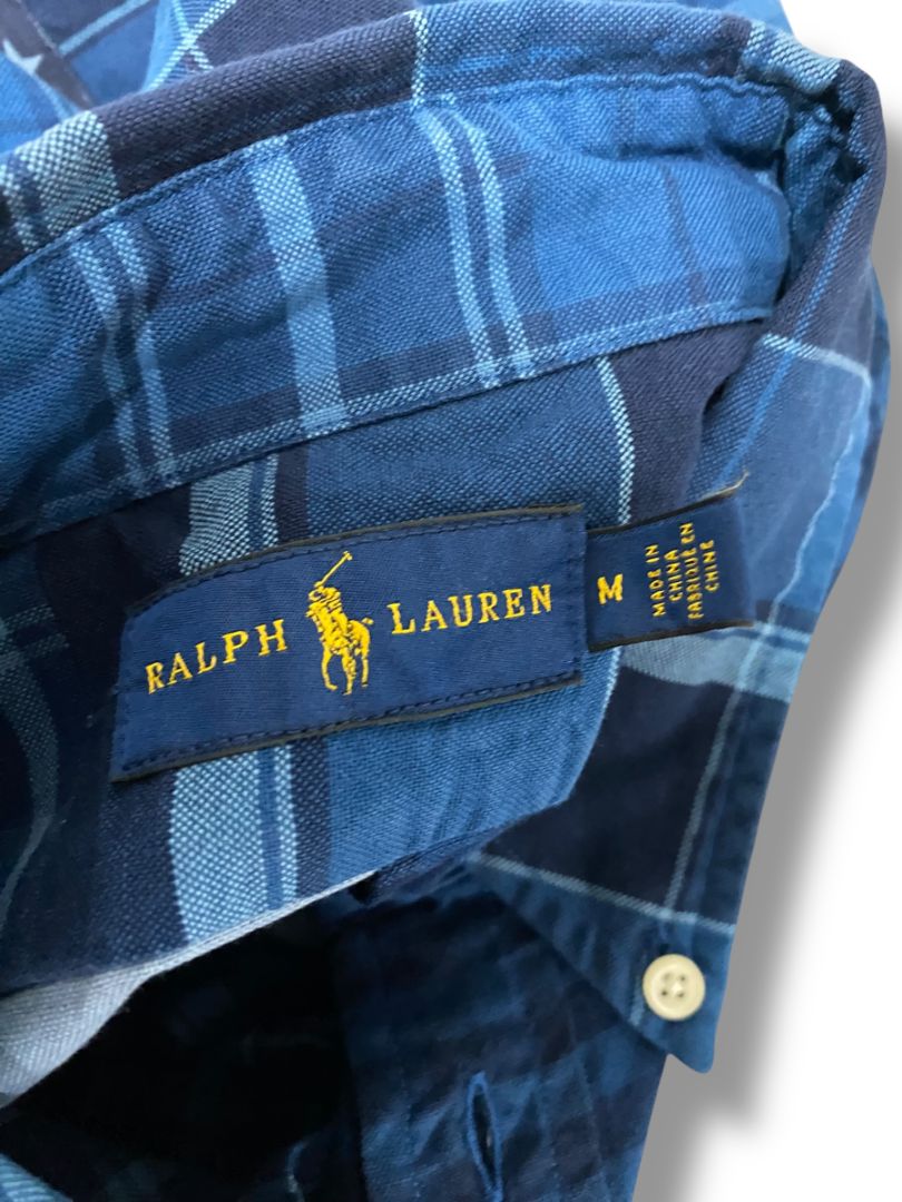 Medium Ralph Lauren Mens Button Down Patchwork Eagle Stamp Shirt