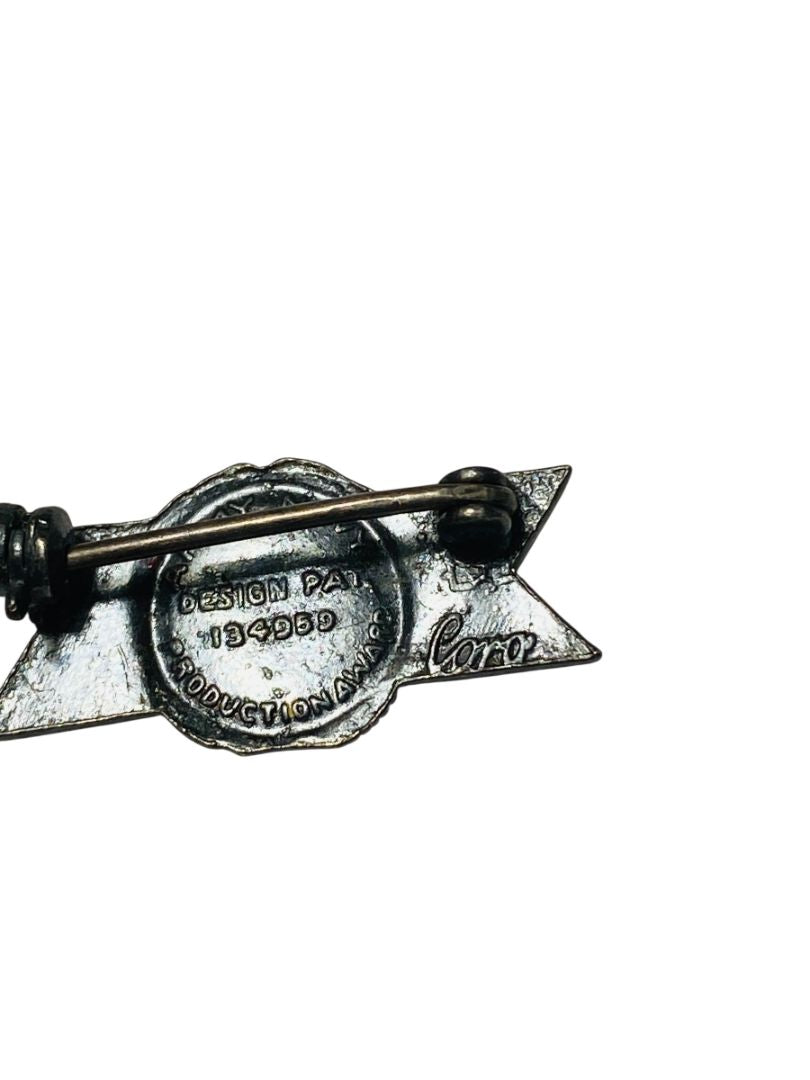 WWII Army Navy E Production Award Enamel Sterling Silver Pin .9"