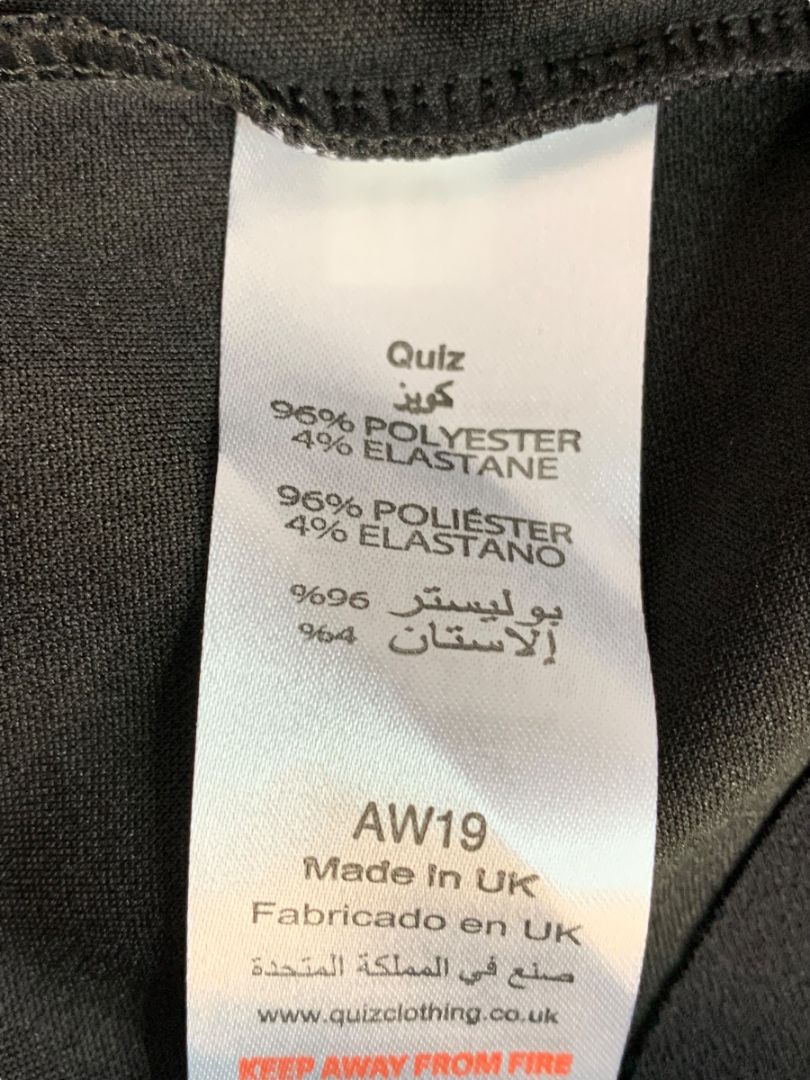 Size 6 Quiz Black Off Shoulder Dress New Hanky Hem Arm Drape