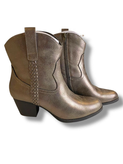 Size 10M Frye & Co Womens Daxx Boots Stacked Platinum Western