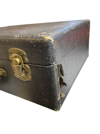 Vintage Wooden Suitcase Latches Distressed 13.5" x 10" x 5"