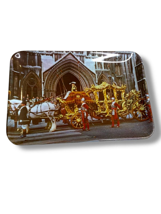 Lord Mayors Coach London England Vintage Melamine Tray 4.2" x 5.8"