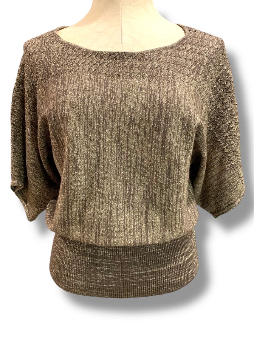 Size Medium United States Sweaters Metallic Womens Sparkle Banded Waist