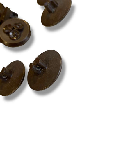 Set of 16 Midcentury Black Plastic Buttons  Floral Craft Sew .8" Diameter