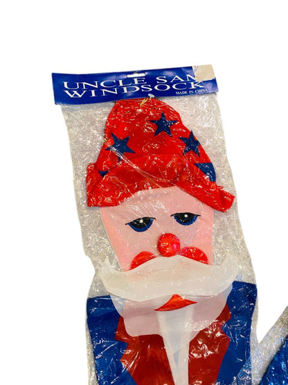 Uncle Sam Windsock Outdoor Hanging Patriotic USA Red White Blue New