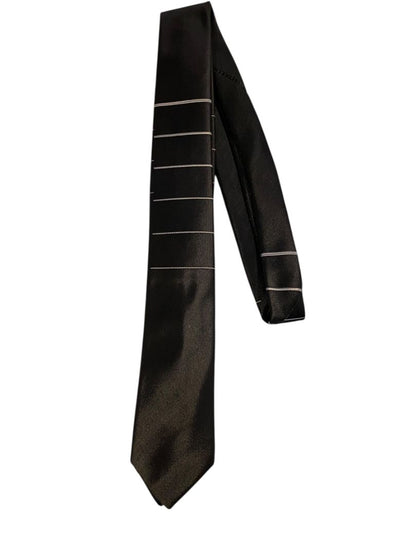 Vintage 1950/60’s Beau Brummel Black Skinny Tie With Thin Horizontal Stripes