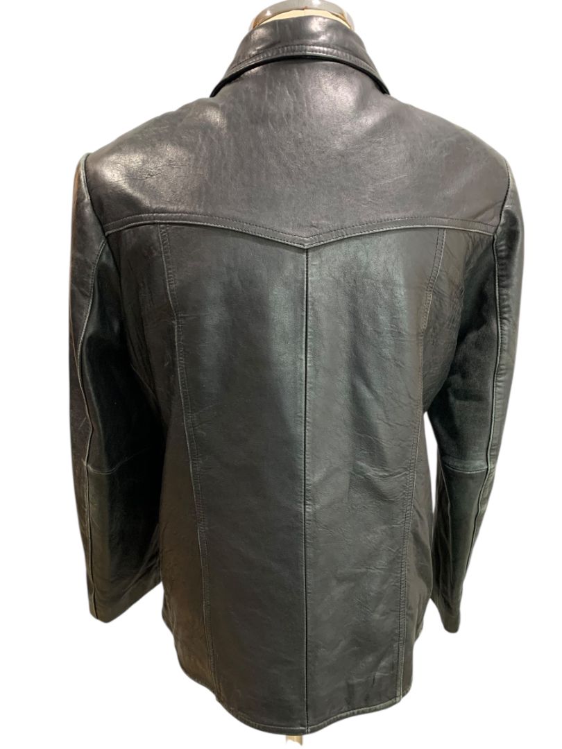 Large Adler Collection Womens Black Lamb Skin Zip Up Coat Jacket