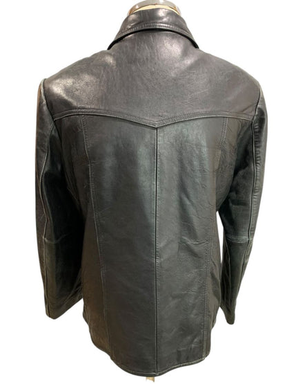 Large Adler Collection Womens Black Lamb Skin Zip Up Coat Jacket